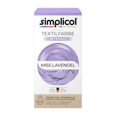 Obrázek simplicol Intenzivní textilní barva Miss Levandule Jednoduché barvení v pračce Tekutá &amp; fixační prášek 1 balení