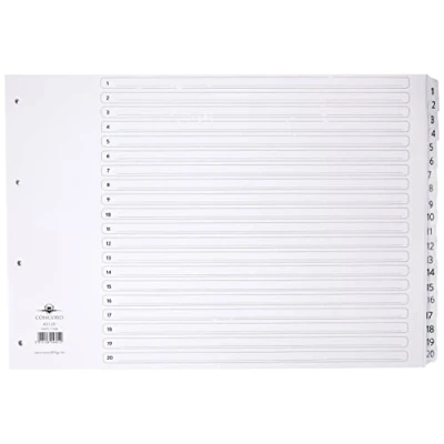 Obrázek Concord 04801/CS48 Classic registrační 1 20, s Mylar zesílením A 4 Násobný děrování, A3, Bílá