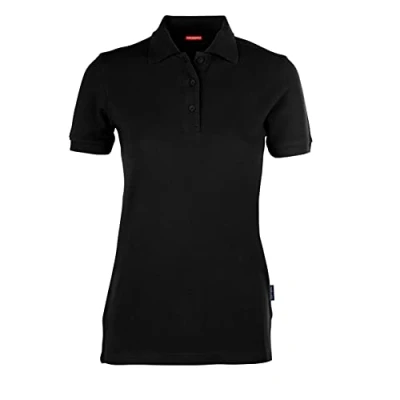 Obrázek HRM dámské Heavy Performance Polo I Premium tričko Basic polokošile lze prát do 60 C kvalitní &amp; udržitelné horní díly Workwear, černá