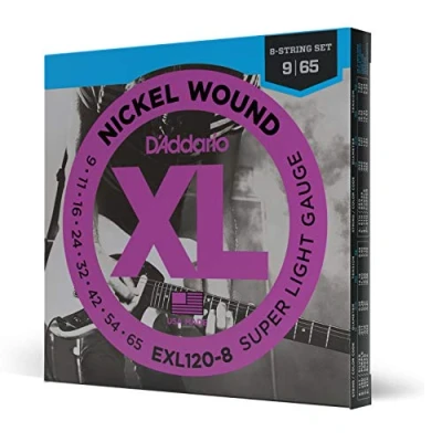 Obrázek D&#039;Addario Kytarové struny E kytara pro elektrické kytary elektrickou kytaru EXL120 8 super světlo, strun, 0965 1 kus