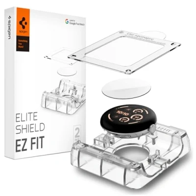 Obrázek Spigen Ochranná fólie Eliteshield EZ Fit kompatibilní s Google Pixel Watch 3/2/1 41 mm, 2 kusy, pomůcka pro umístění instalaci, proti poškrábání, EPU