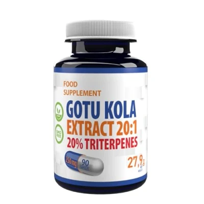 Obrázek Gotu Kola 10.000mg Äquivalent (500mg 10:1 Extrakt) 90 vegane Kapseln, 20% Tripterpenes, Laborgeprüft, Hochdosiert
