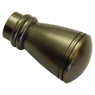 Obrázek GARDINIA Koncové knoflíky pro záclonové tyče, 2 x koncovka Siro, série Chicago, kov, vzhled ušlechtilé oceli, průměr 20 mm