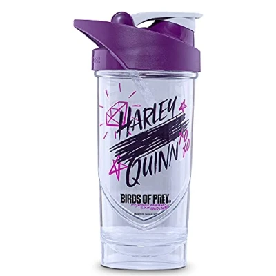 Obrázek Shieldmixer Harley Quinn proteinový šejkr 700 ml gymnastický na koktejly příslušenství do posilovny láhev pití bílá Pro Classic Protein Shaker
