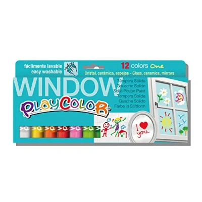 Obrázek PlayColor Krabička na pastelky 936010 12 pevných temperových barev WINDOW ONE X12 MULTICOLOR kusů (balení 1 ks)