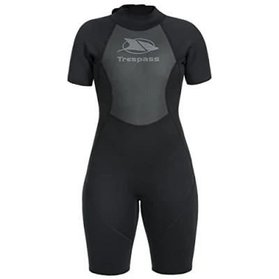 Obrázek Trespass Scubadive, černý, M, krátký neoprenový oblek se zipem 7mm pro dámy, střední, černý
