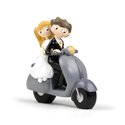 Obrázek Mopec Y534 Motorrad Pastel Paar Brautpaar Pop &amp; Fun in Figur, 17 cm