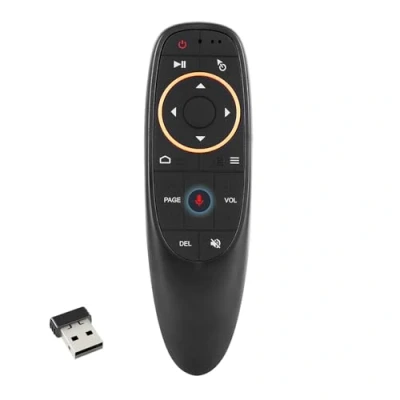 Obrázek Air Maus dálkové ovládání, 2. 4G Wireless Voice Airmouse ovládání klávesnice s 6 Axis gyroskopem pro Smart TV, PC, Android TV box, laptop, projektor