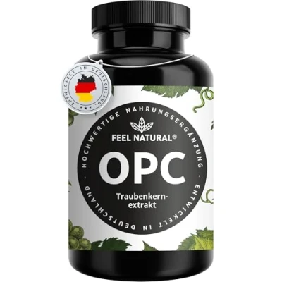 Obrázek Extrakt z hroznových jader OPC 240 kapslí se 1000 mg extraktu nejvyšší obsah podle HPLC francouzských hroznů vegan, vysoká dávka, vyrobeno v Německu