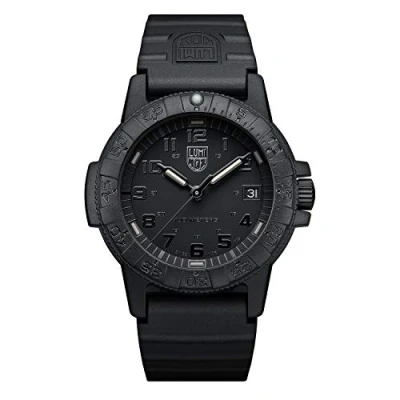 Obrázek Luminox Leatherback SEA Turtle Giant Blackout pánské hodinky 44 mm Divers Watch v černé Date Function 100 m Water Resistant, černá, Sport