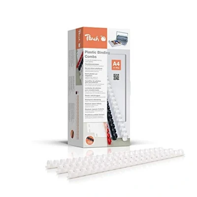 Obrázek Peach Plastový vázací hřbet A4 14 mm 125 listů 100 kusů bílý PB414 01