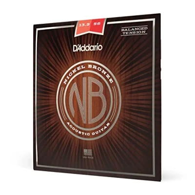Obrázek D &#039;Addario Gitarrensaiten Akustikgitarre Westerngitarre Acoustic Guitar Strings nb13556bt Symmetrische Spannung Medium 13,556 Nickel Bronze Akustik Gitarre Saiten
