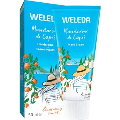 Obrázek WELEDA Bio Mandarino di Capri krém na ruce vegan Přírodní kosmetika péče o pečuje měkké a hebké. pečující s mandarinkou/rozmarýnem vůní pro suché (1x 50 ml)