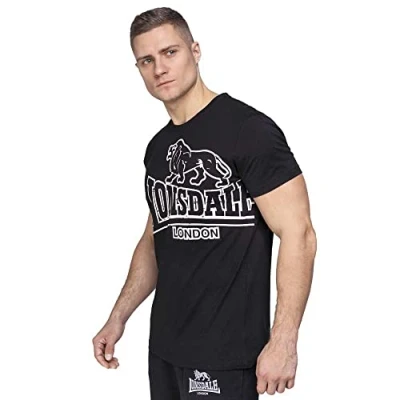 Obrázek Lonsdale London Langsett pánské tričko černé Streetwear, černá, XL