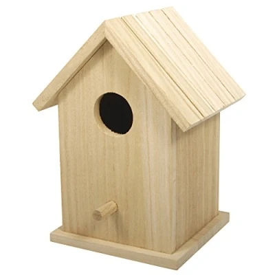 Obrázek Rayher Hobby 62291000 dřevěná ptačí budka Box, certifikováno FSC, 12,5 x 10 17 cm, dvoudílný, k postavení, odnímatelná střecha, hnědá