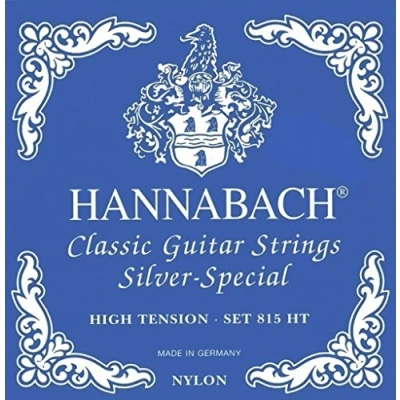 Obrázek Hannabach struny pro klasickou kytaru série 815 High Tension Silver Speciální koncertní kytara (univerzální téměř každý nástroj, na klasická kytara, Made in Germany,