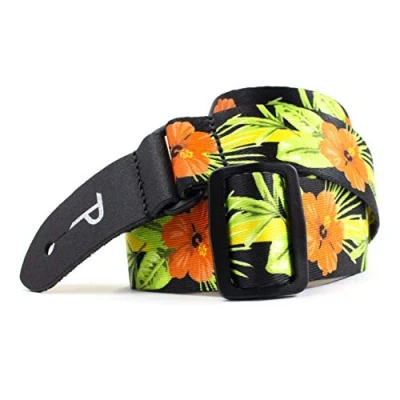 Obrázek Perri&#039;s Leathers Ltd. UKLPCP 7095 Polyester Ukulele Strap 1.5, Red Hibiscus rote blume