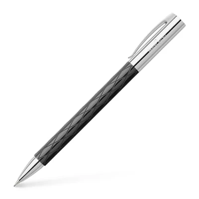 Obrázek Faber Castell 138900 otočná tužka AMBITION ušlechtilá pryskyřice kosočtverec, náplň: 0,7 mm, včetně dárkového balení, barva násadky: černá/stříbrná