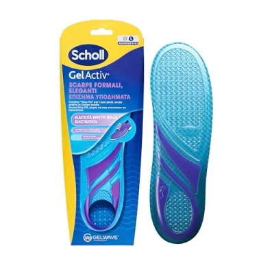 Obrázek Scholl GelActiv Einlegesohlen, formelle und elegante Schuhe, dünne Einlegesohlen mit GelWave Dämpfungstechnologie, Komfort &quot;Easy Fit&quot; für die Füße, ohne enge Schuhe zu spüren, Größe L