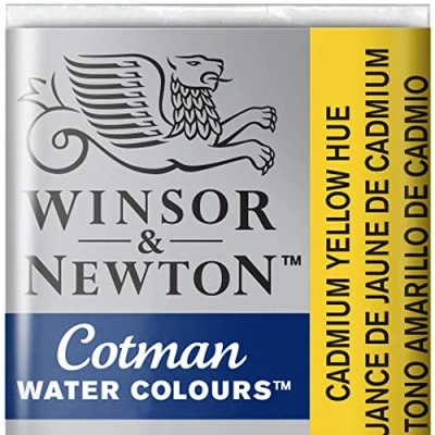 Obrázek Winsor &amp; Newton Akvarelová barva 0301109 Cotman s dobrou průhledností, vynikající tónováním a dobrými vlastnostmi pro malování, na vodu v 1/2 kelímku kadmiová žlutá