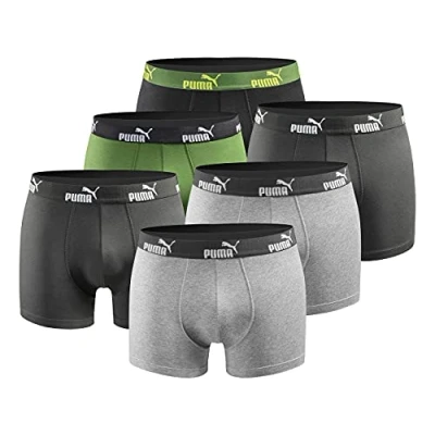 Obrázek PUMA Boxerky balení po 6 ks pánské Basic black Limited Edition, Green darkgrey new