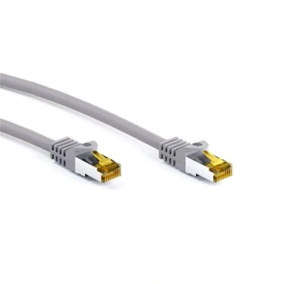 Obrázek goobay 91603 RJ45 propojovací kabel CAT 6A S/FTP (PiMF) s 7 surovým kabelem / 500 MHz síťový internetový RJ 45 konektor LAN šedý 2 m