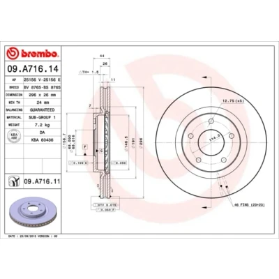 Obrázek Brembo 09.A716.11 brzdový kotouč, počet 2