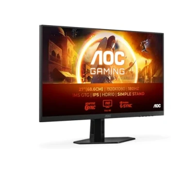 Obrázek AOC Gaming 27G4XED 27 palců Full HD monitor, 180 Hz, 1 ms, FreeSync Prem., G Sync comp., HDR10 (1920 x 1080, 2X HDMI 2.0, 1x DisplayPort 1.4) černý/šedý