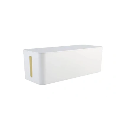 Obrázek RICOO Kabelový box, box pro vedení kabelů Z4001 W, organizér na kabely 40,6 x 15,6 13,4 cm, úložný skrytí zásuvkových lišt, adaptérů a kabelů, sběrač bílá