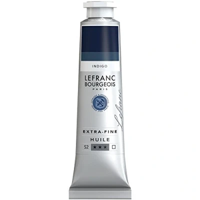 Obrázek Lefranc Bourgeois 405087 extra jemná olejová barva v umělecké kvalitě z vysoce kvalitních pigmentů, živé barvy, vysoká světlostálost, 40 ml tuba indigo