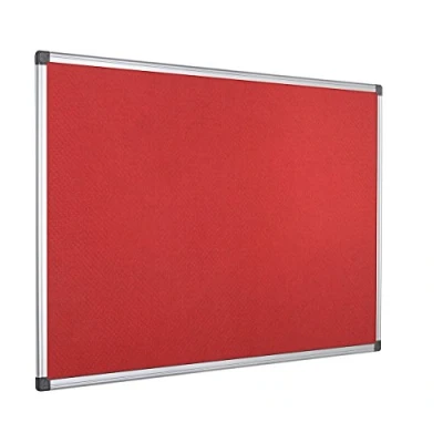 Obrázek Bi Office Plstěná tabule Maya, s hliníkovým rámem, červený plstěný povrch, pro použití pinnpinspinem, nástěnka, 120 x 90 cm