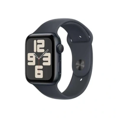Obrázek Apple Watch SE 2024 44mm Černý (Černý Silikonový Náramek S/M)