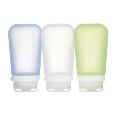 Obrázek humangear &#039;GoToob&#039; balení po 3 kusech, silikon, 100 ml transp./zelená/modrá, 071101, jednotná velikost