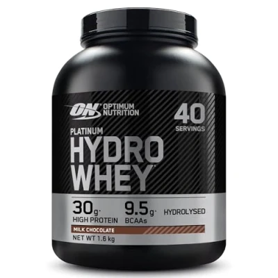 Obrázek Optimum Nutrition Platinum Hydro Whey, hydrolyzovaný syrovátkový izolovaný prášek s esenciálními aminokyselinami, glutaminem a BCAA, příchuť: mléčná čokoláda, 40 porcí, 1,6 kg