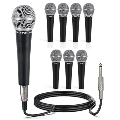 Obrázek Pyle karaoke mikrofon vokální mikrofon, dynamický s pohyblivou cívkou, jednosměrná kardioidní, 4,5 metru dlouhý XLR na 6,35 mm audio kabel pro box
