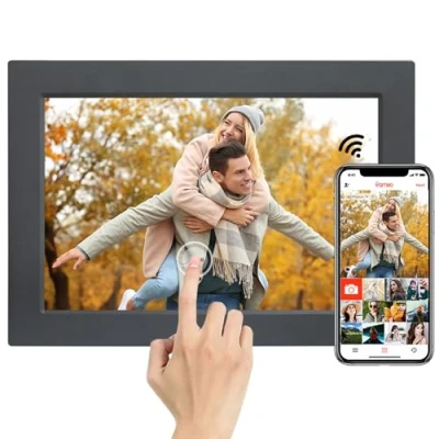 Obrázek digitální fotorámeček Frameo WLAN 10,1 palců 1920 x 1200 HD dotykový fotorámeček, s pamětí 64 GB, automatická rotace, vhodný pro montáž na stěnu, podpora USB/SD karty