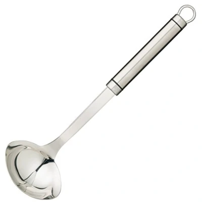 Obrázek KitchenCraft Profesionální mini naběračka z ušlechtilé oceli s dlouhou rukojetí a oválnou rukojetí, 5 x 8 27. 2 cm, stříbrná