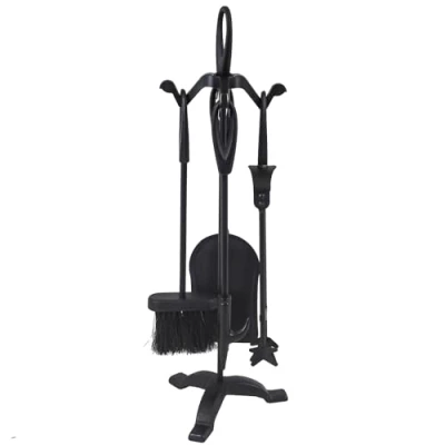Obrázek JVL Cotswold Black iron fireside fire tools 5 piece companion set