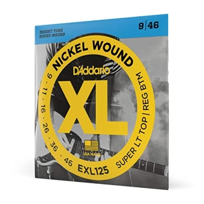 Obrázek D&#039;Addario Kytarové struny E kytara pro elektrické kytary elektrickou kytaru EXL125 Super Light Top/Reg. Bottom, 09 46 1 kus
