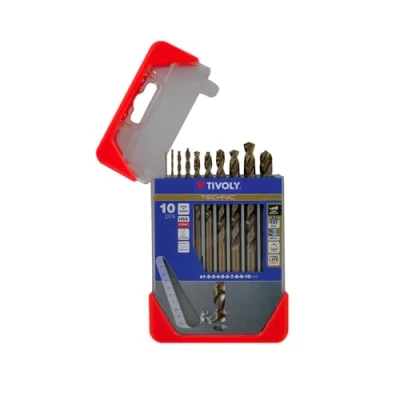Obrázek Tivoly 11468570001 Technic Metall Kobalt Bohrer 10pcs Set, Ø 1, 2, 3, 4, 5, 6, 7, 8, 9, 10mm, bronze