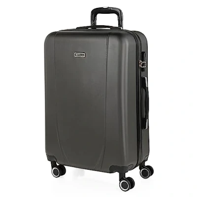 Obrázek ITACA Kufr velký 4 kola lehký Cestovní s kolečky velký. pro letadla tvrdá skořepina ověřeným zámkem Trolley, Antrazit, Antracitová,