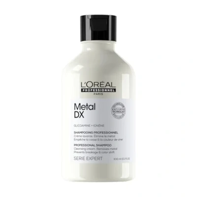 Obrázek L&#039;Oréal Professionnel Šampon na vlasy pro barvené a poškozené vlasy, Dlouhotrvající barvy &amp; lesk, Serie Expert, Metal DX Shampoo, 300 ml
