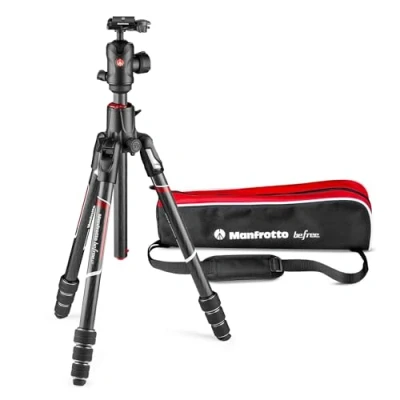 Obrázek Manfrotto Befree GT XPRO Carbon kamerový stativ, 496 kulová hlava, systém Twist Lock, sloupek 90 stupňů, deska 200PL PRO, pro DSLR a bezzrcadlové kamery s dlouhými objektivy, makro fotografie