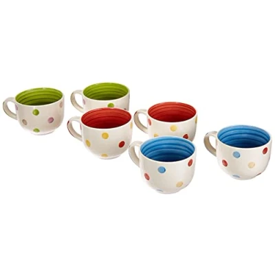 Obrázek Excelsa Pois Set aus 6 Jumbo Tassen, Keramik, 500ml
