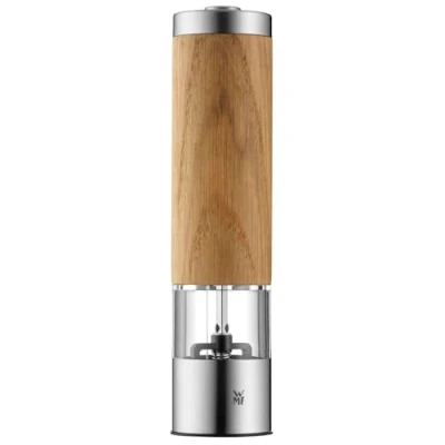 Obrázek WMF Ceramill elektrické mlýnky na sůl a pepř, nenaplněné, dubové dřevo, ušlechtilá ocel Cromargan, keramický mlecí strojek, V 21,5 cm