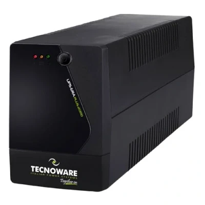 Obrázek Tecnoware Power Systems USV ERA PLUS 2000VA, Schutz vor Stromausfall, Überspannung und Blitzschlag, AVR Stabilisator, 6 IEC Steckdosen, USB, PC Managementsoftware, Schwarz, 2000VA