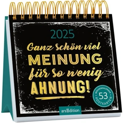 Obrázek Postkartenkalender Ganz schön viel Meinung für so wenig Ahnung 2025: Wochenkalender 2025, 53 Postkarten mit bösen Sprüchen