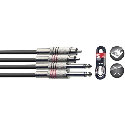Obrázek Stagg STC6PCM Twin Kabel 6 metrů 2x jack Male 6,3 mm cinch