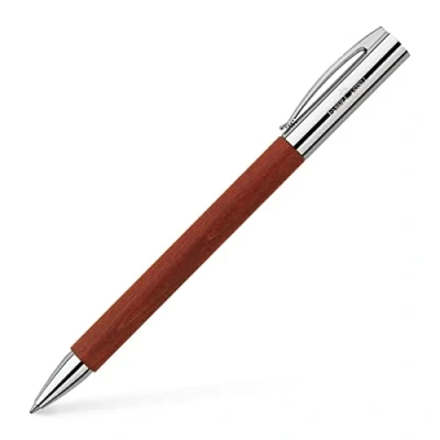 Obrázek Faber Castell 148131 Kuličkový perlový hrot AMBITION, náplň: B, včetně dárkové krabičky, barva hlavně: hnědá / stříbrná