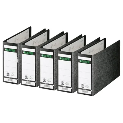 Obrázek Leitz Kvalitní pořadač 180 A5 na šířku, balení po 5, černý, 80 mm hřbet, formát A5, vazba z tvrdé lepenky, 10760000